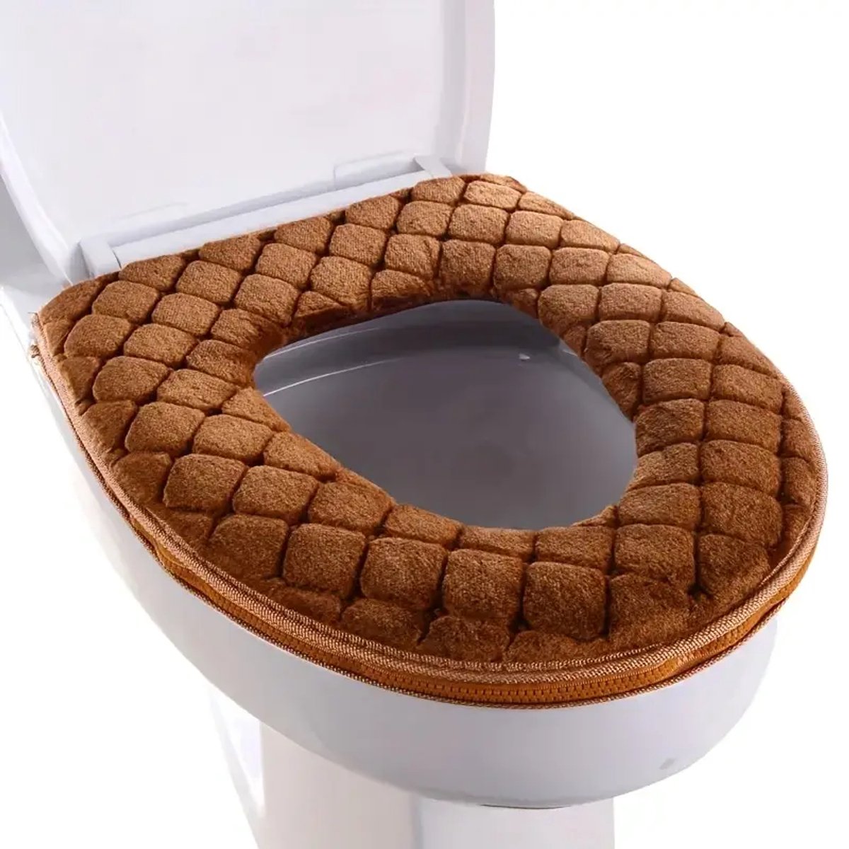 Daity Een toiletbrilhoes in herfst-/winterstijl - verdikt - wasbaar - zacht en comfortabel (bruin).