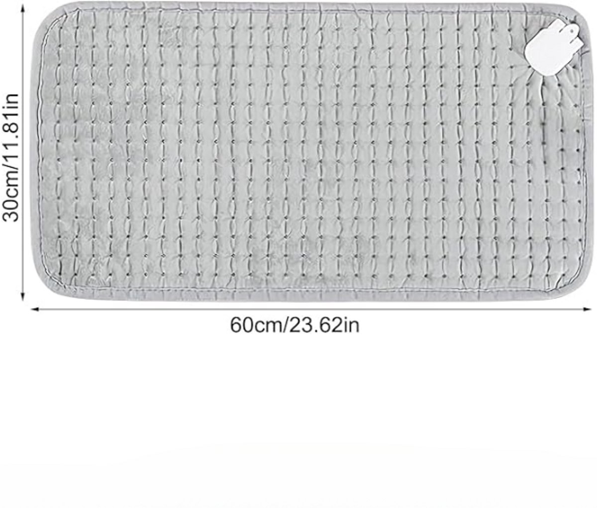 Verwarmingskussen - elektrische deken - elektrisch deken - Bodywarmer - Therapeutisch kussen - 12 tijdsinstellingen - 30×60cm - Non-woven stof - Grijs – foto 2
