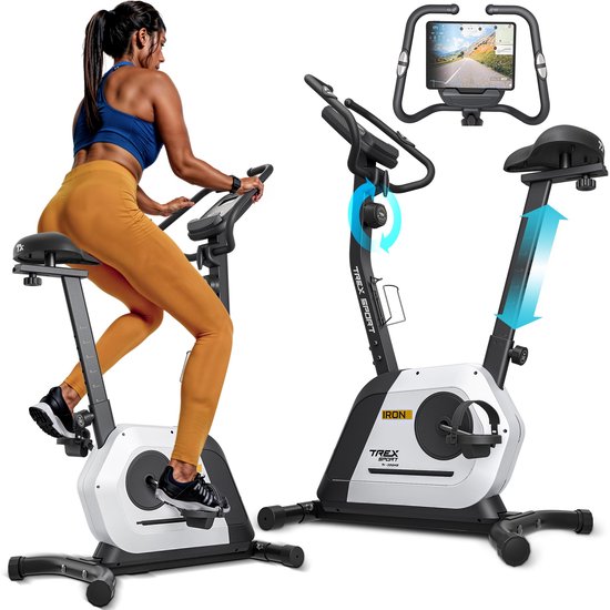 Trex Sport TX-500MB Iron – Hometrainer Fiets – Fitness Fiets – 14 Weerstandsniveaus & Bluetooth – Compatibel met FitShow App – 6.5 kg Vliegwiel – Max. 125 kg