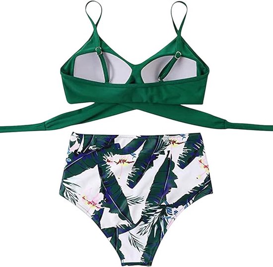Enwokran Badpak voor dames, hoge taille, push-up, sportief, bikinihouder, tweedelig, gevoerde hals met verstelbare riem, Zwart, S