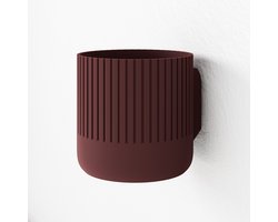 Fleuriek - Bloempot voor aan de muur Rood - Japandi hangpot binnen voor plantenwand, Decoratieve plantenhangers - Kunststof plantenpot voor aan de wand - D12 cm