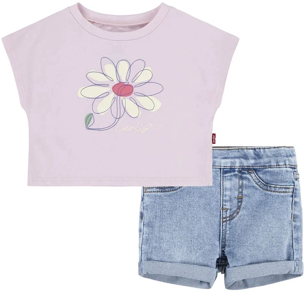 Levi´s ® Kids Bloemen Dolman Set 18 Months Meisjes Roze