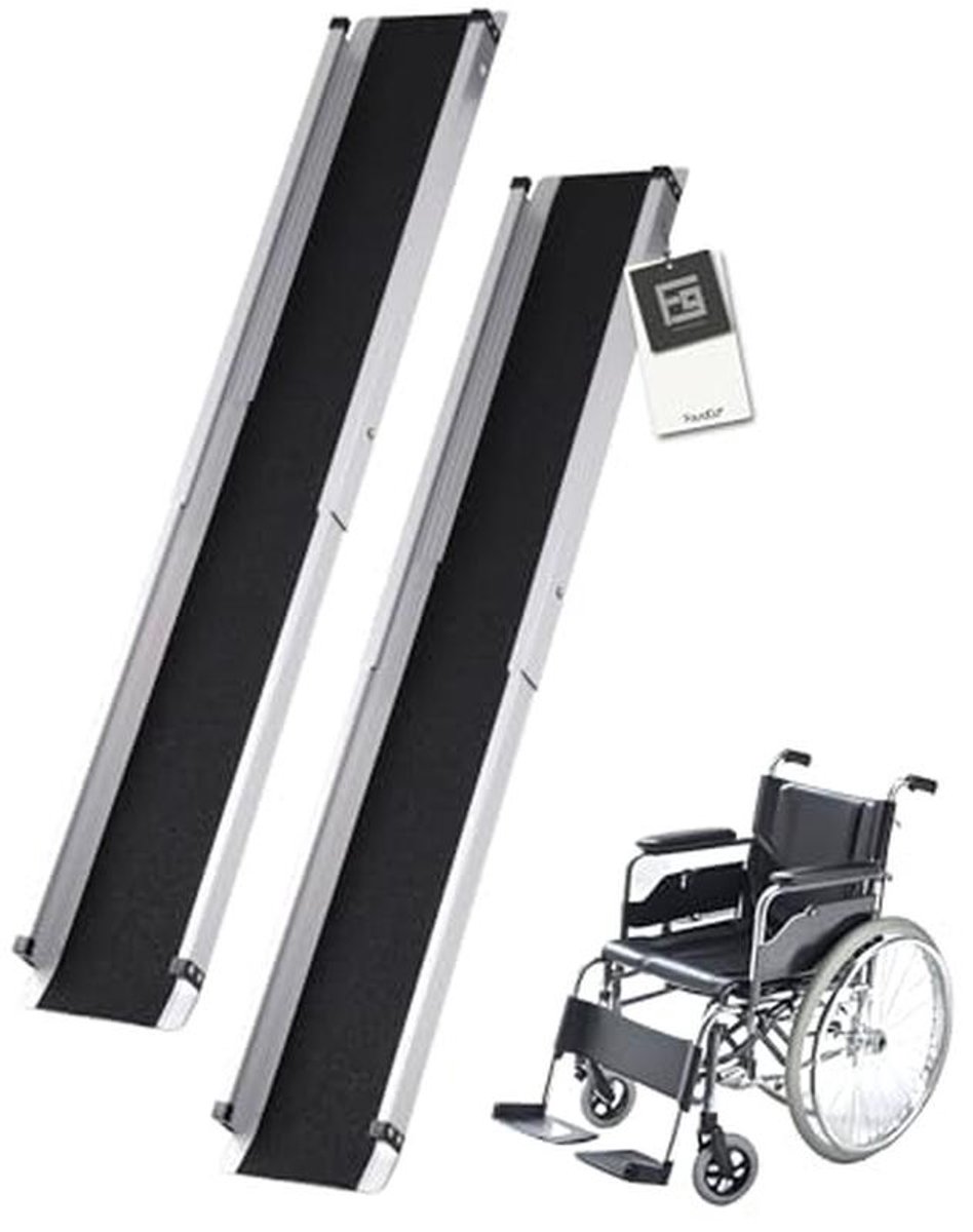 Telescopische Rolstoelhelling - Aluminium Oprijplaat voor Handmatige Rolstoelen en Fietsen - Antislip Hellingsplaat tot 300 kg