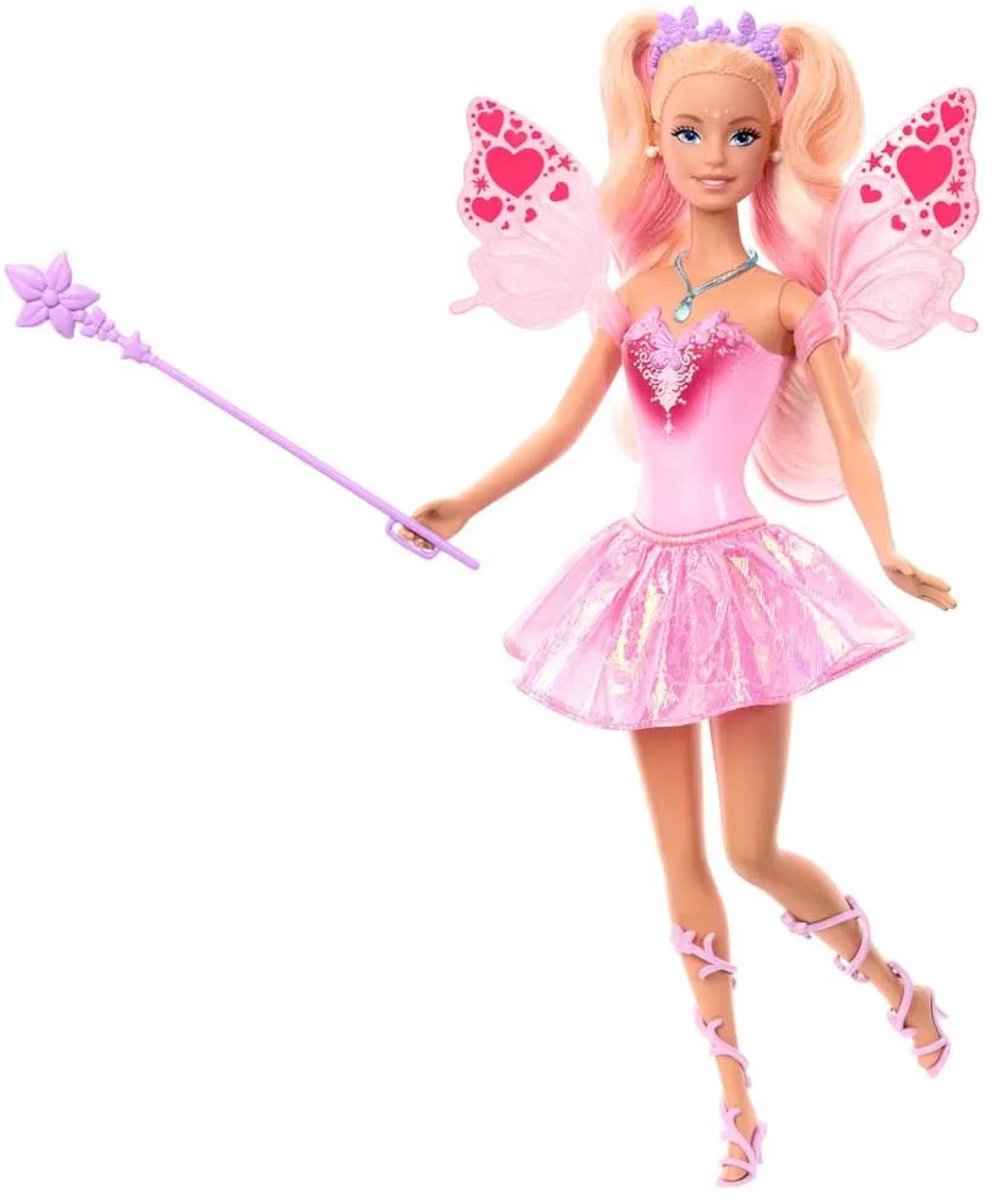 Barbie Fantasie - Sprookjespop - Met van kleur veranderende vleugels en outfit — afbeelding 10