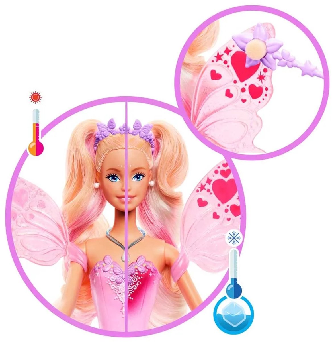 Barbie Fantasie - Sprookjespop - Met van kleur veranderende vleugels en outfit — afbeelding 11