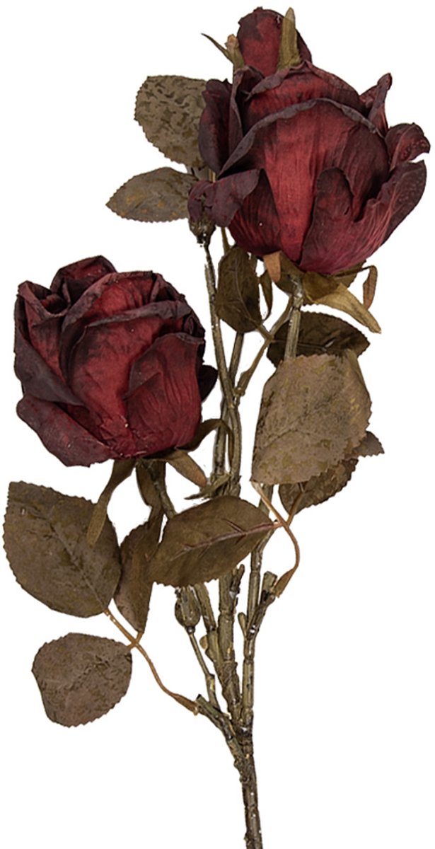 Clayre & Eef Kunstbloem Roos 70 cm Rood Kunststof