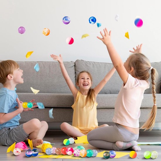 Flummies Flummies voor Kinderen - Kleurrijke 32 mm Rubber Ballen voor Feestjes ...