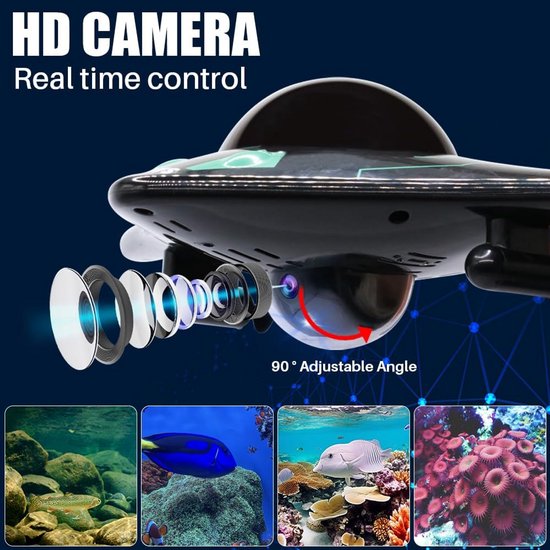 Afstandsbedienbare boot met HD camera en LED verlichting - Waterspeelgoed met app-bediening van Merkloos — afbeelding 2