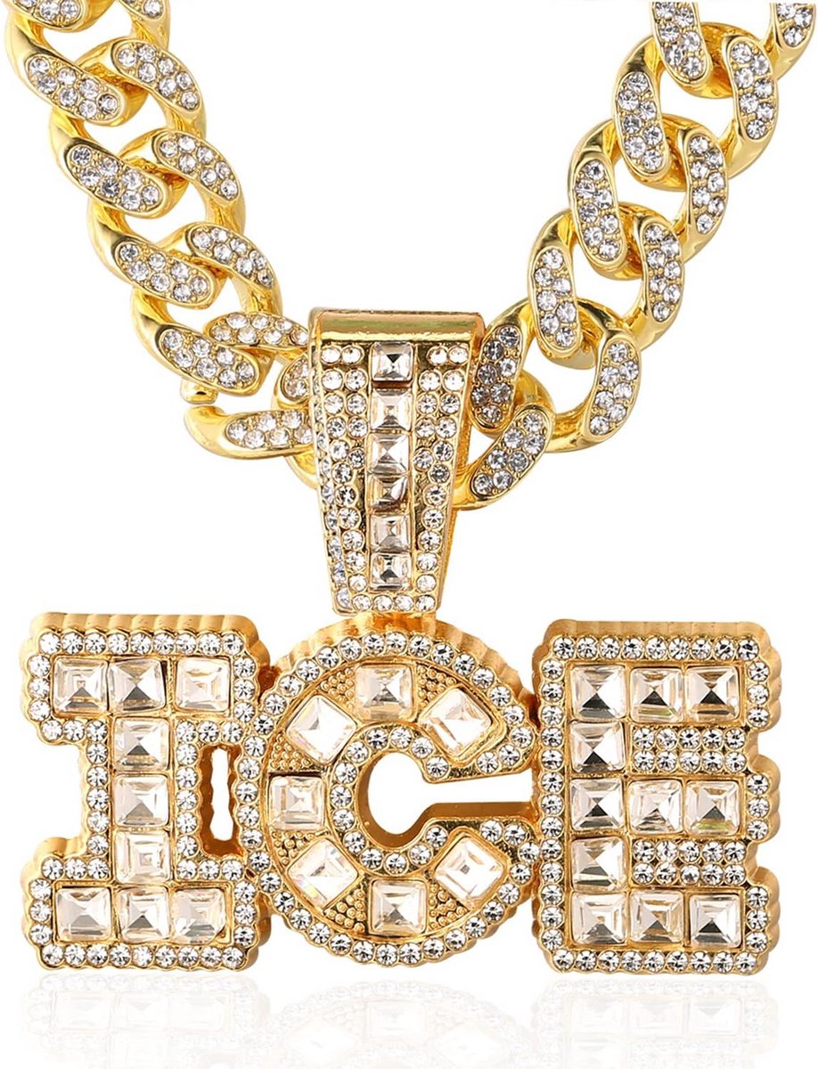 Gouden Ketting voor Mannen - 18K Echt Goud Verguld met Iced Out Hanger