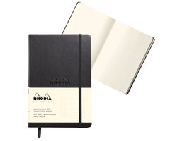 Rhodia Web Notebook - Hardcover Notitieboek - Dotted - A5 - 90g - Zwart - 192 Bladzijden