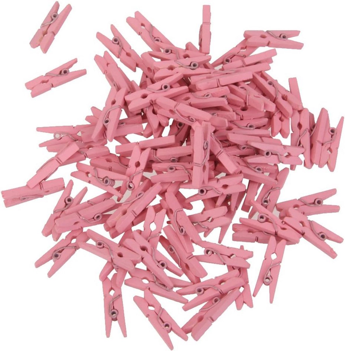 Mini Houten Knijpers - Decoratieve Wasknijpers in Roze (50/100 Stuks)
