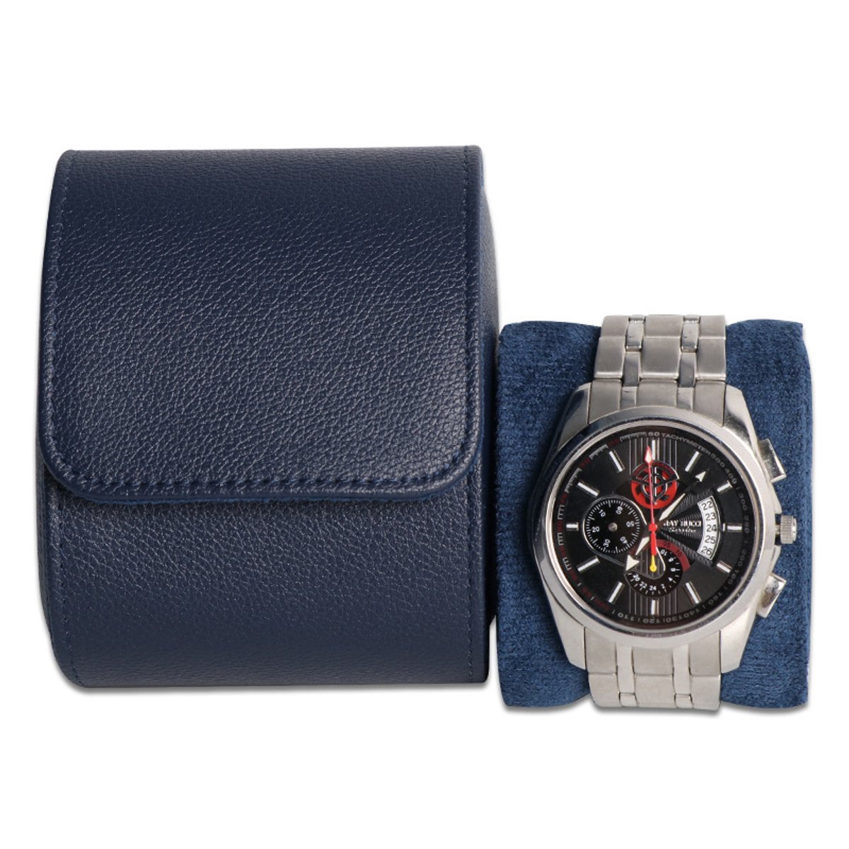 PU-horlogedoos - 1 vak voor een horloge - 8,7*7,5*10,2 cm - Opbergdoos voor polshorloges - Stofdichte beschermhoes voor mechanische horloges - Horloge opbergdoos - Stofdicht - Schokbestendig - Horloge niet inbegrepen - Handig voor op reis