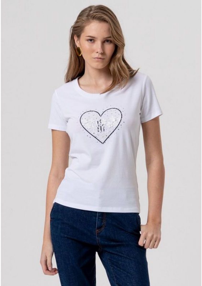 Fracomina - T-Shirt - Wit - S (36)