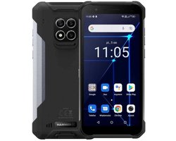Hammer Construction 4G Bouwtelefoon en een lasermeter ineen - 6" scherm - 6 GB RAM geheugen - 128 GB - 16 Mpx - Android 12 - Zwart/ Zilver