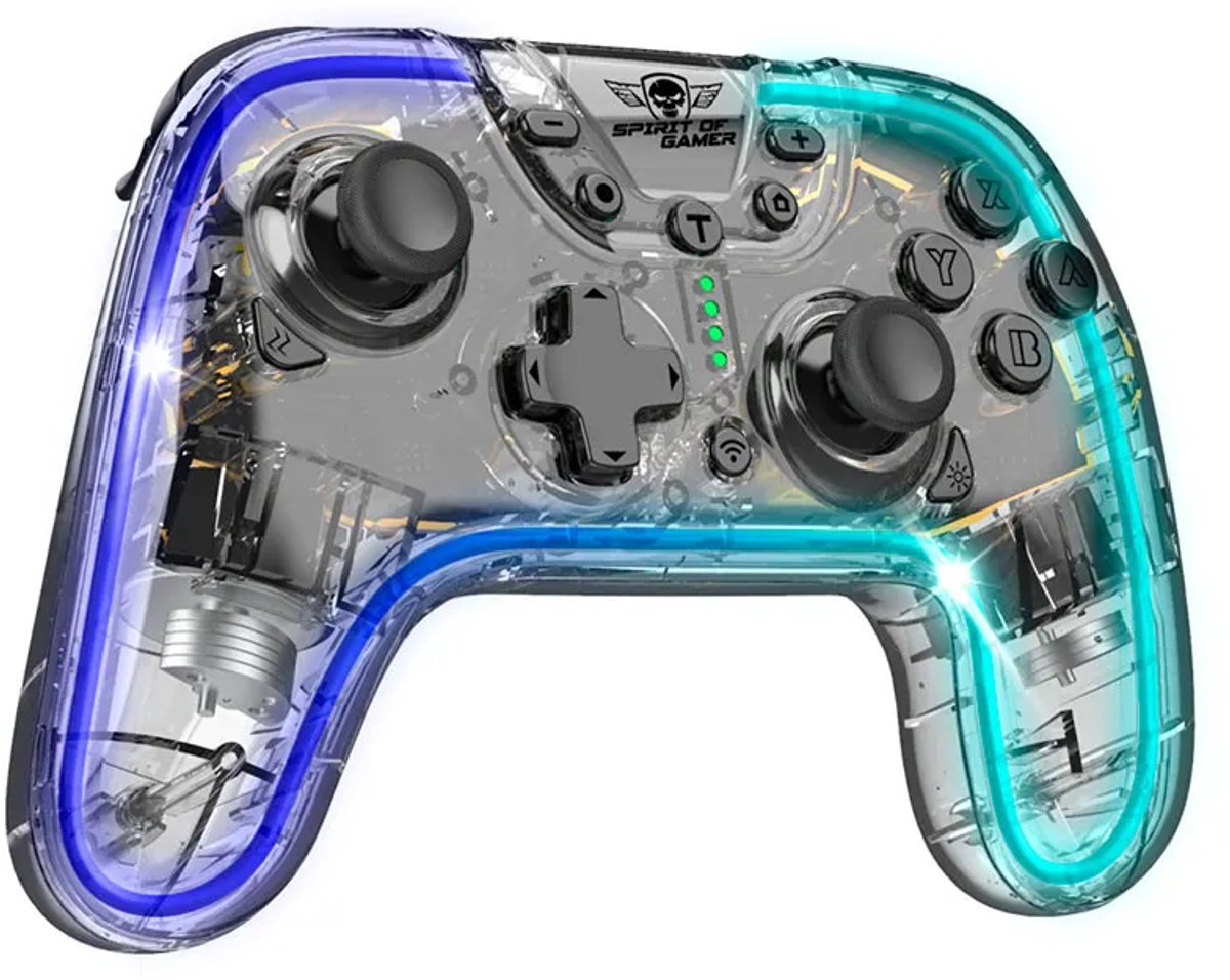 Spirit of Gamer Pulse Bluetooth Transparant Gamepad Analoog Nintendo Switch