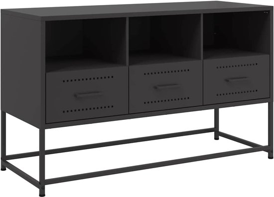 vidaXL - Tv-meubel - 100,5x39x60,5 - cm - staal - zwart