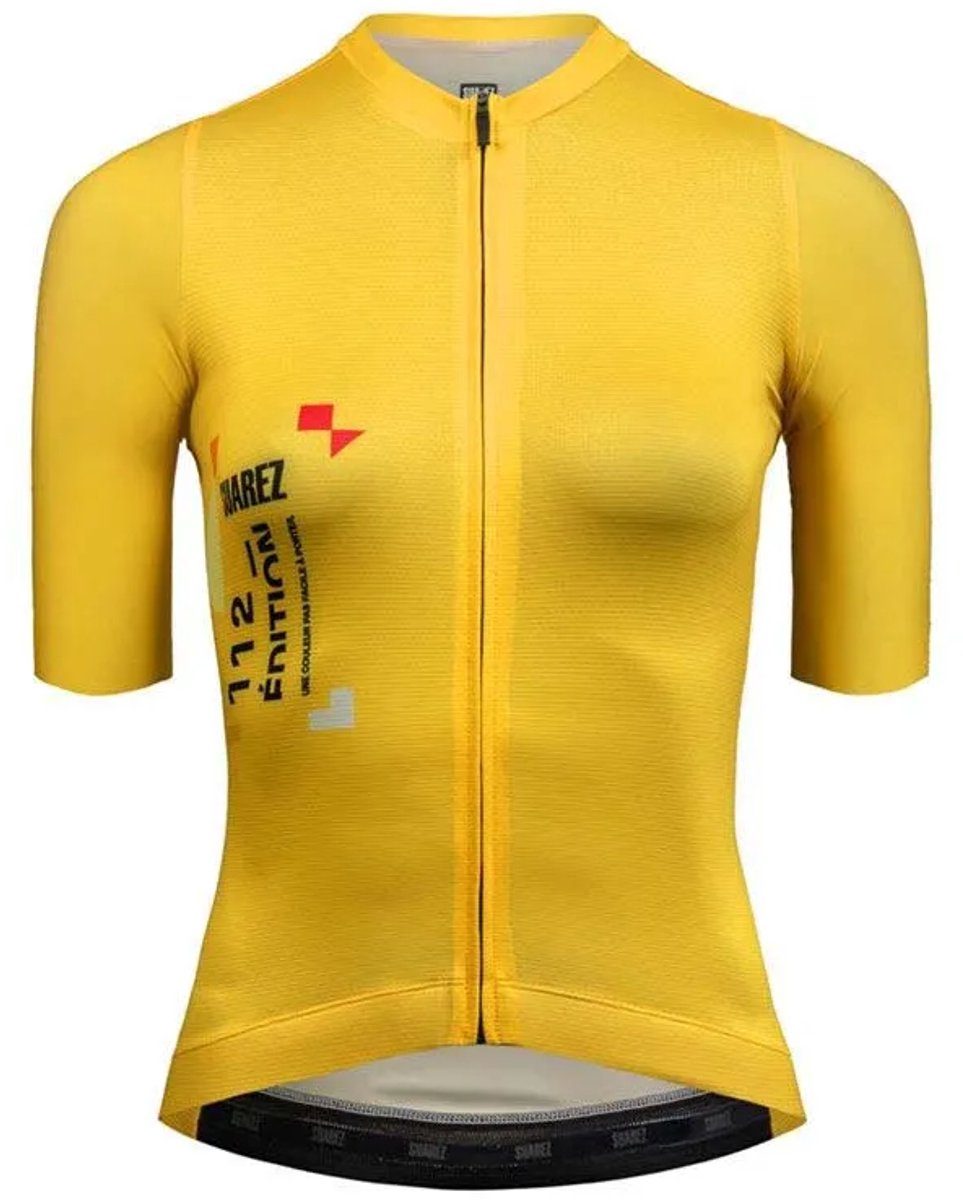 Suarez Tour De France 2025 Korte Mouw Wielertrui Geel XS Vrouw