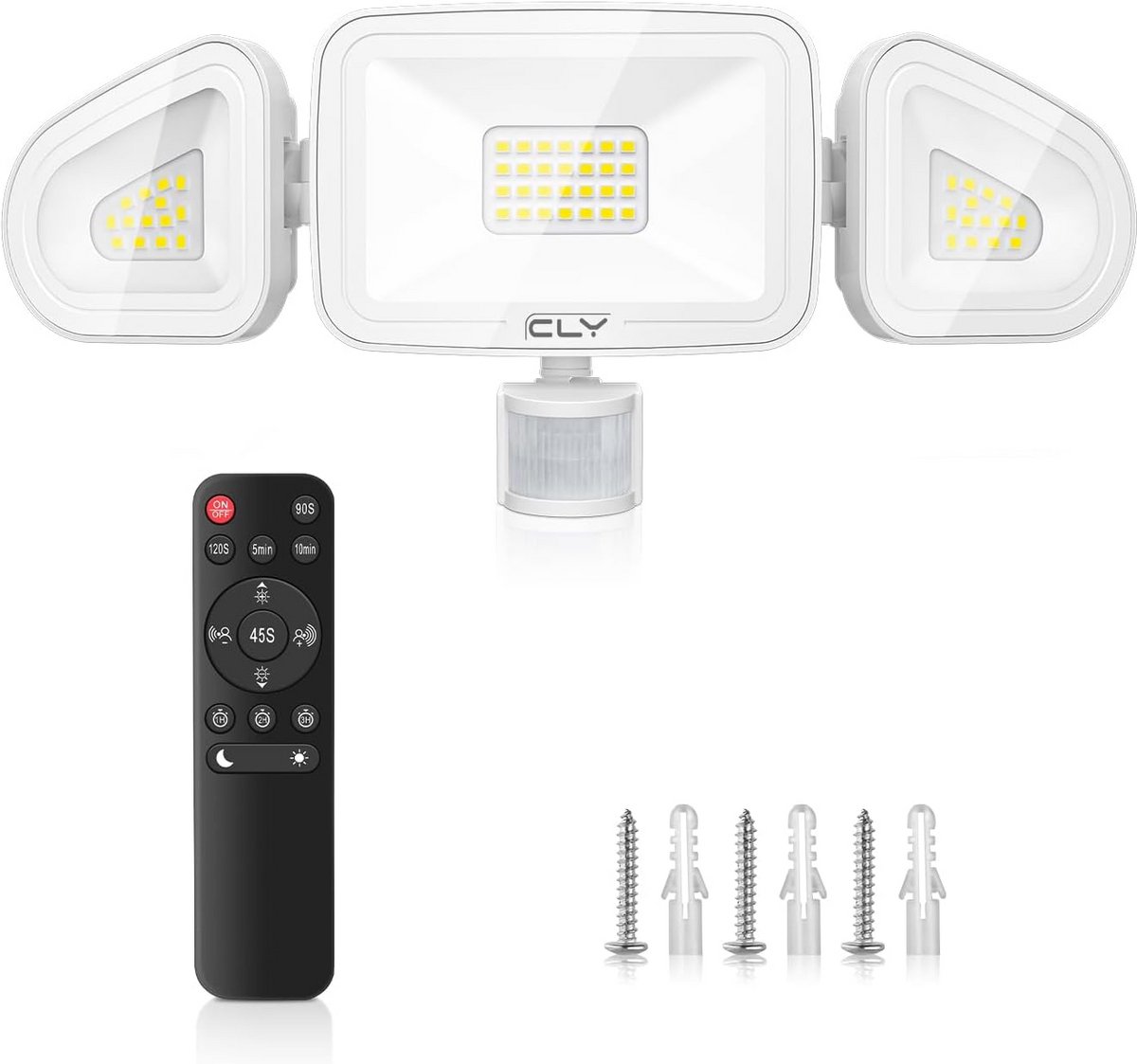LED Buitenverlichting met Bewegingsmelder en Afstandsbediening - 42W - Waterdicht IP66 - 3600LM - 6500K Koelwit