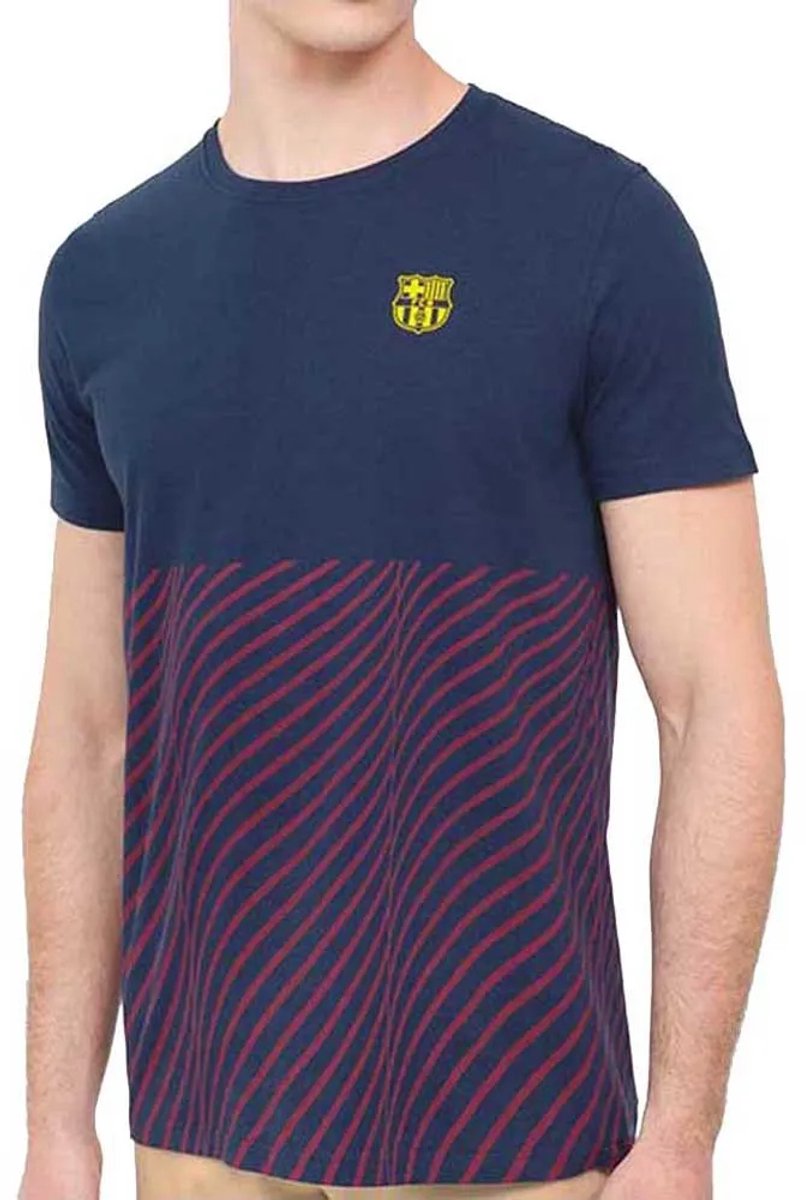 BarÇa Trama T-shirt Met Korte Mouwen Blauw L Man