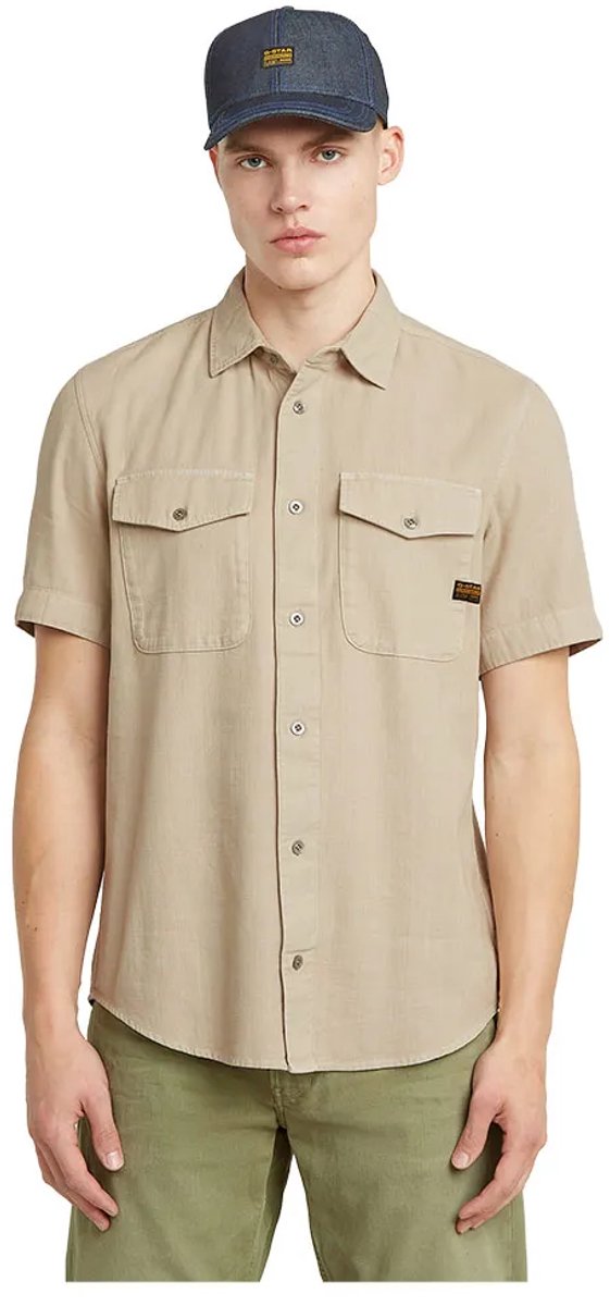 G-Star Marine Slim Shirt ss Heren Shirts Dk Brick Gd