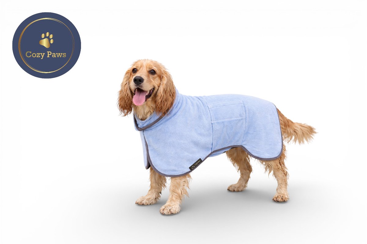 Cozypaws® Hondenbadjas - Badjas voor honden - Sneldrogend Microvezel - Lichtblauw - Maat S