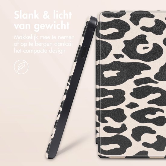 imoshion Ereader Cover / Hoesje Geschikt voor Kobo Libra Colour - imoshion Design Slim Hard Case Sleepcover Bookcase met stand - / Leopard van iMoshion — afbeelding 5