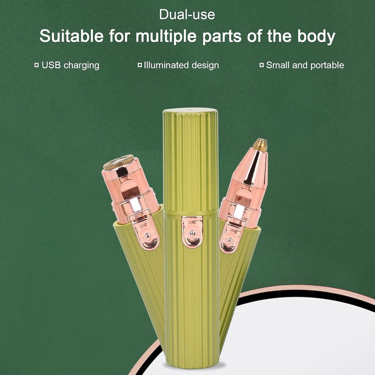 Draagbare Elektrische Wenkbrauw Trimmer Clipper, Professionele Pijnloos Epilator Wenkbrauw & Gezichtshaar Remover voor Mannen Vrouwen Lip Arm