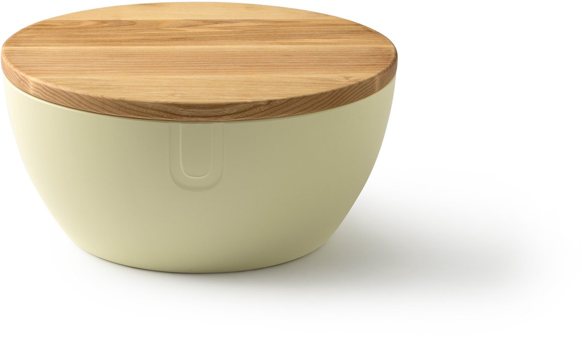 UBITE bio-based saladeschaal/serveerschaal XL inclusief deksel/snijplank - Boter Geel - duurzaam - 27 cm