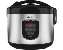 Aviro Rijstkoker - Slowcooker - 1,2L - 7 Functies - Warmhoudfunctie - Rice Cooker - Anti Aanbaklaag - Multicooker - 2-6 Personen - RVS