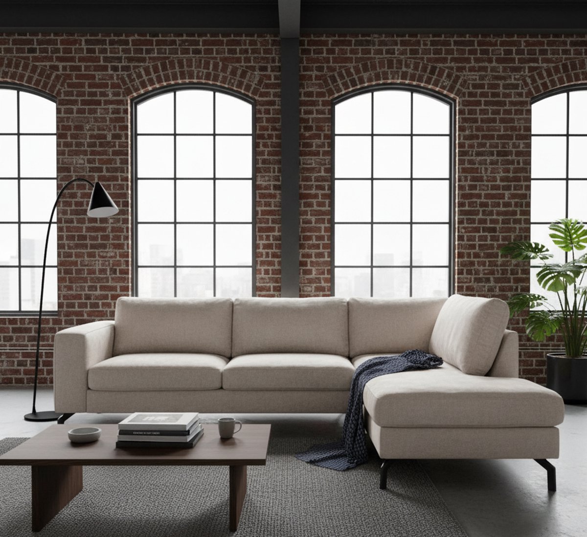Luxe Hoekbank 4-Zits Rechts Champagne – Comfortabel Design voor Moderne Woonkamers -Rosalie – Altameubel