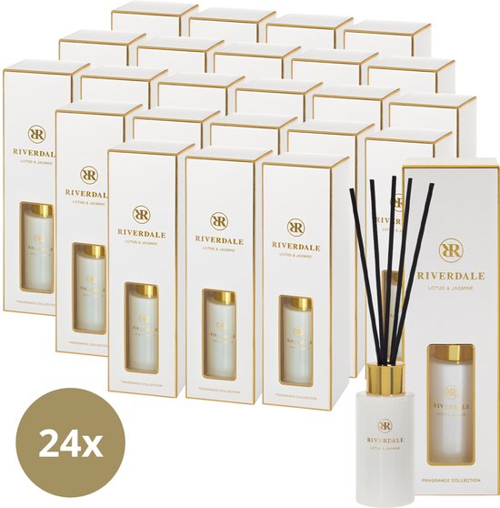 Boutique Geurstokjes Lotus & Jasmine 40ml wit (24 stuks)