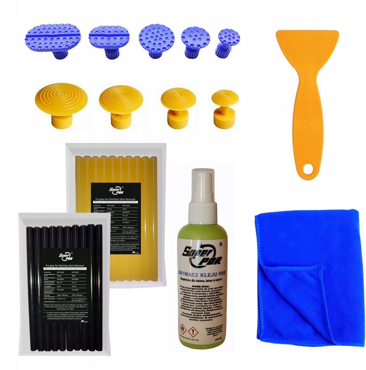PDR Set: Lijmtrekkers, Paddles & Reiniger voor Deukreparatie