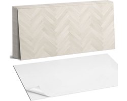 Coloray Plaktegels - Visgraatmotief in hout Wandtegel Zelfklevend - 60 cm x 30 cm - Romig Plaktegels - 6 stuks - Rechthoek PVC Tegels - Plaktegels Keuken - Zelfklevende Vloertegels Badkamer - Vinyl Tegels - Zelfklevende Wandtegels