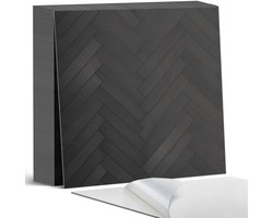 Coloray Plaktegels - Visgraat parketpatroon Zelfklevende Tegels - 20 cm x 20 cm - Zwart Plaktegels - 20 stuks - Vierkant PVC Tegels - Plaktegels Badkamer - Plaktegels Vloer - Vinyl Tegels Zelfklevend - Wandtegel Zelfklevend