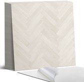 Coloray Plaktegels - Visgraatmotief in hout Portugese Tegels - 30 cm x 30 cm - Romig Plaktegels - 9 stuks - Vierkant PVC Tegels - Plaktegels Keuken - Zelfklevende Vloertegels - Vinyl Tegels Zelfklevend - Zelfklevende Tegels