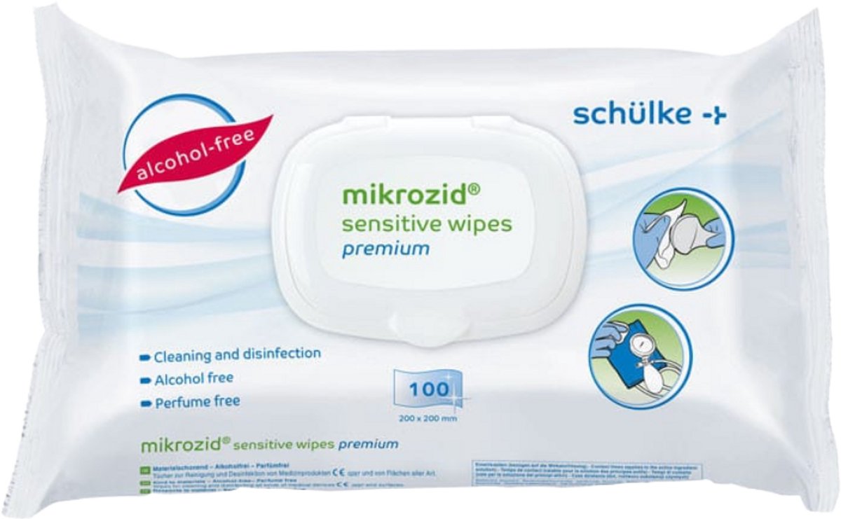 Mikrozid Premium Sensitive Wipes - Desinfectie & Schoonmaak - Alcohol & Parfumvrij - 100 stuks