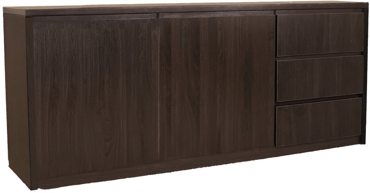 Dressoir melamine donker walnoot 200cm Cassie kunststof kast