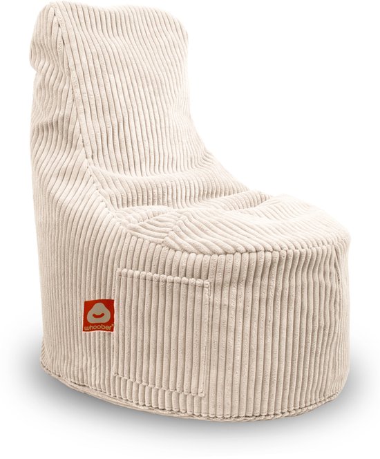 Whoober Nice – Stoel Zitzak – Crême dik ribfluweel – Comfortabel & Duurzaam