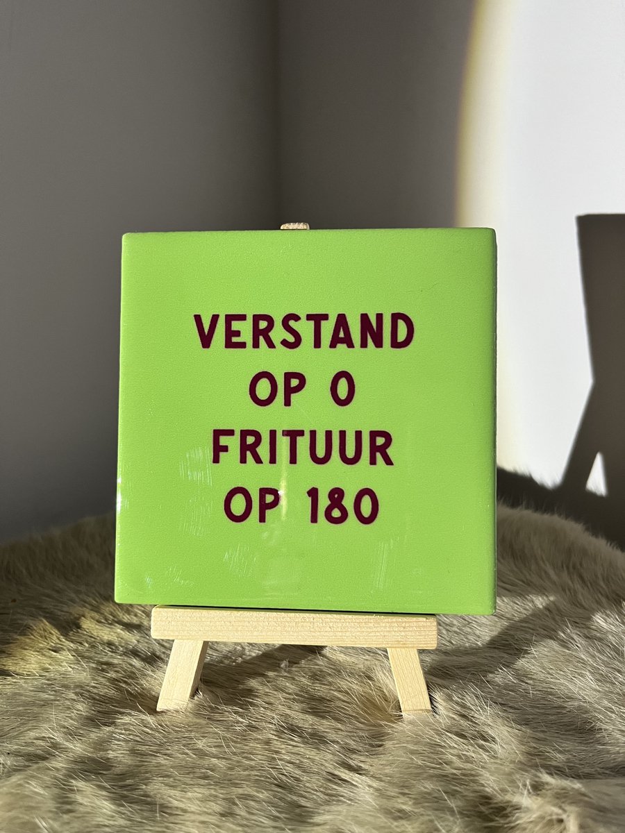 Tegeltje "Verstand op 0 frituur op 180" | Viva Femme | Tegeltjes met tekst