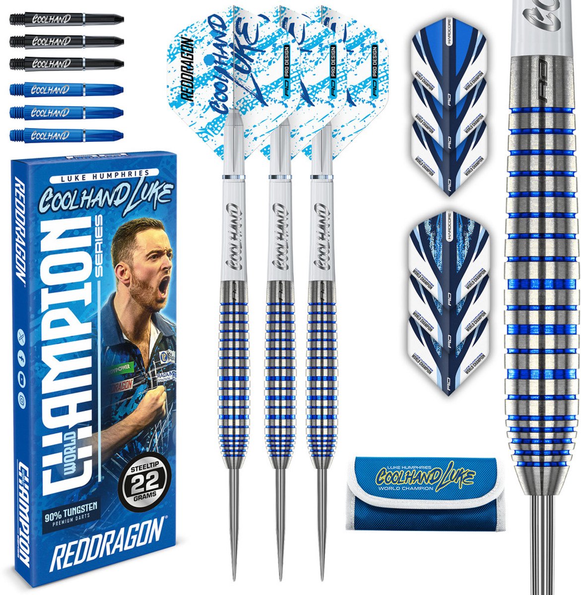 Red Dragon Luke Humphries Coolhand Blue Series 90% Dartshopper Exclusives - Dartpijlen