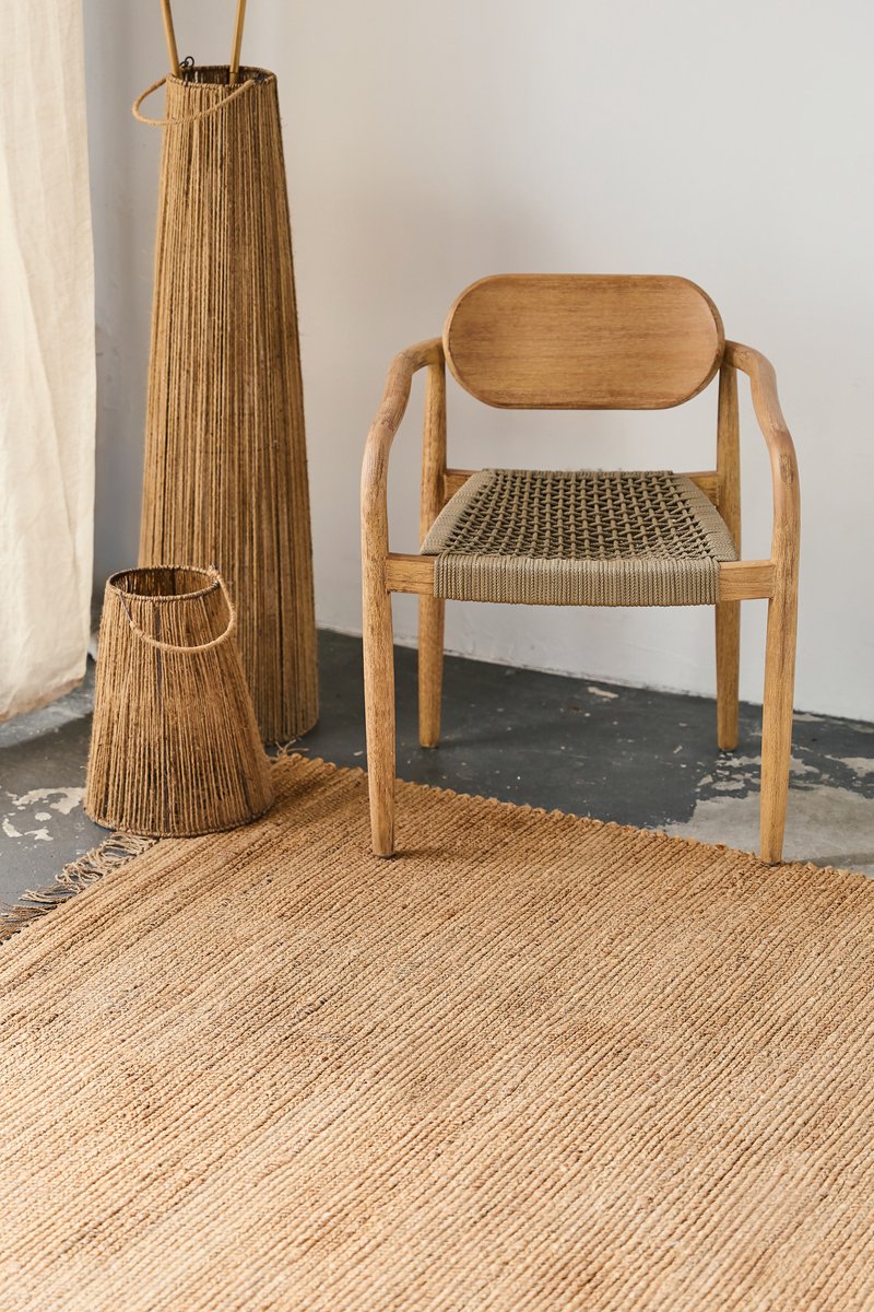 Tapiso Juten Vloerkleed Rechthoekig Handgemaakt Natuurlijk Beige Tapijt Bohemian Look Geschikt voor Woonkamer of Slaapkamer, foto 2