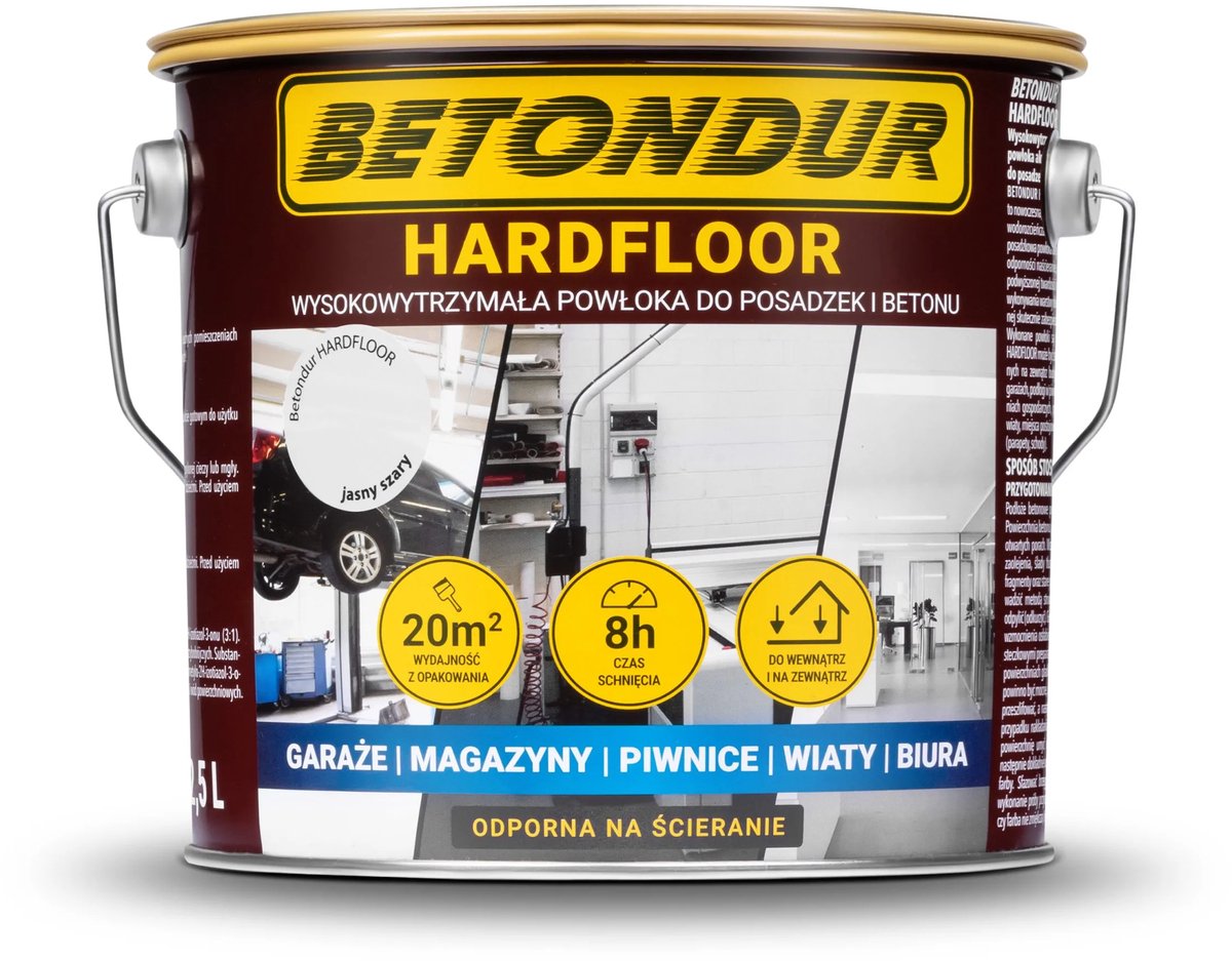 Betondur HARDFLOOR Verf voor Vloeren en Beton 2,5L Duurzame Coating Lichtgrijs