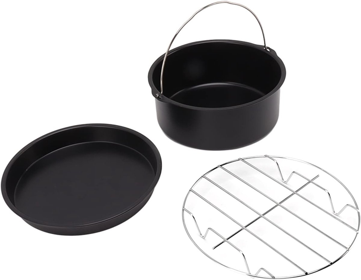 Fryer Accessoires - RVS Cake Bakvorm & Pizza Bord - Air Fryer Accessoires (20cm)