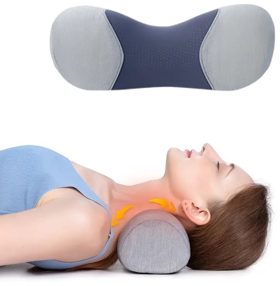 Daity 1 stuk rond kussen van traagschuim, nekkussen voor pijnverlichting, slaap-nekrolkussen