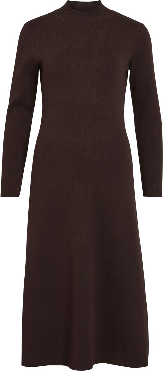 Vila VISWAY HIGHNECK L/S MIDI KNIT DRESS - Dames - Maxi jurken coffee bean