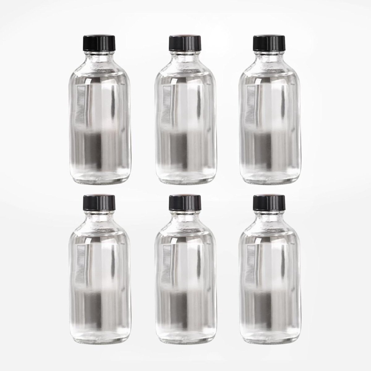 Provento - 6-pack kleine glazen flessen van 60 ml met deksel voor whisky, oliën en sap