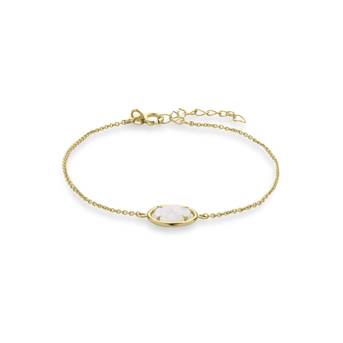 Gisser Jewels - Armband VGB015 - 14k geelgoud - met parelmoer - 17 + 3 cm