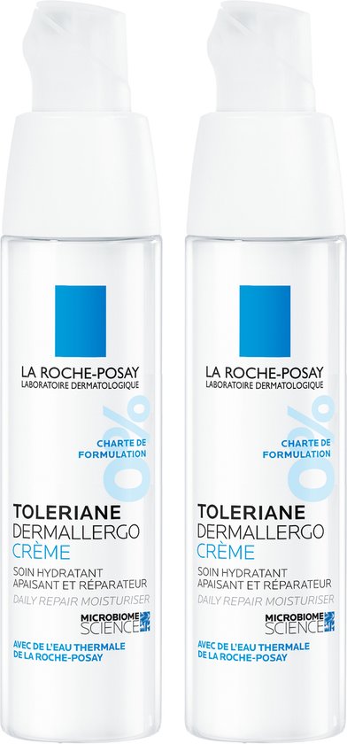 La Roche-Posay Toleriane Dermallergo Gezichtscrème - Intensief Kalmerende Verzorging - voor een Gevoelige Huid - Voordeel bundel 2x 40ml
