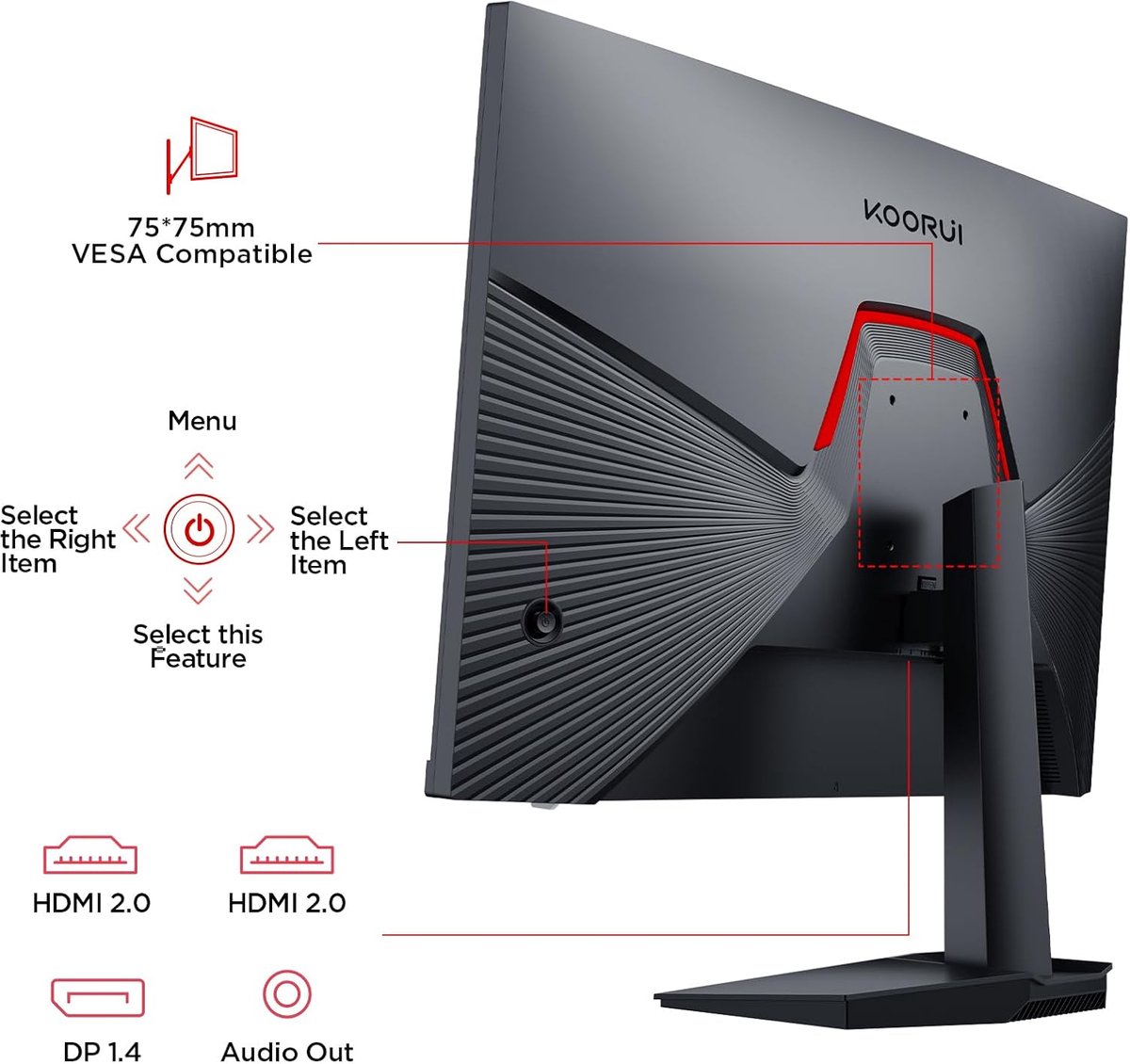 KOORUI G2411P Gaming Monitor 24 Inch 200 Hz 1ms - afbeelding 3
