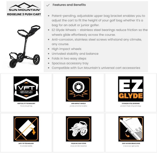 Sun Mountain Ridgeline 3 Golftrolley - Roze van Merkloos — afbeelding 5